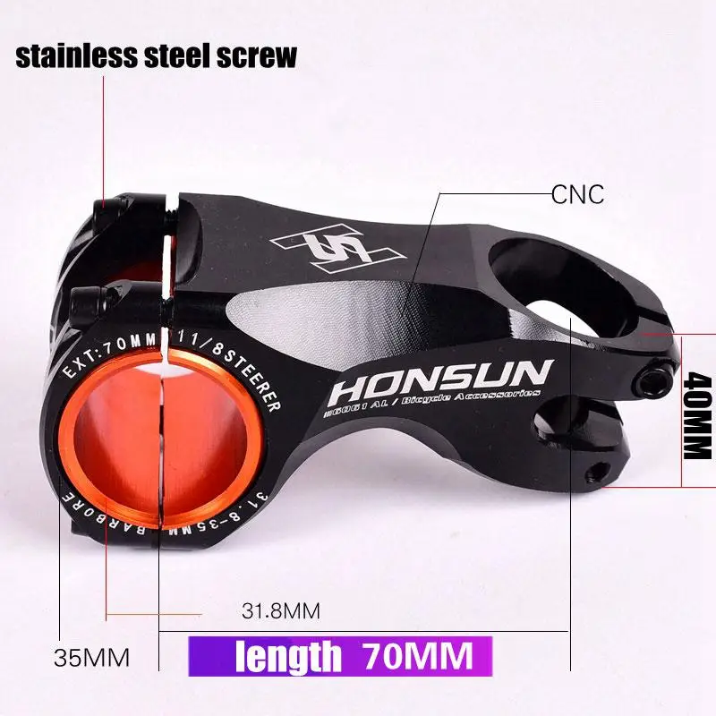 Bicycle Stem 31.8mm 35mm Al-alloy CNC ultralight 156g MTB mountain bike handlebar stem 28.6mm ahead 60mm DH/AM/XC -17degrees