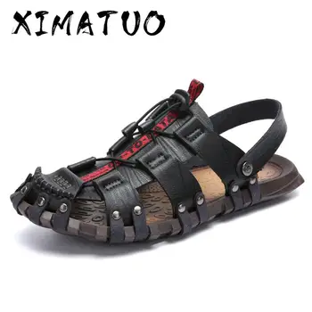 

Sandals men PU Men'S Sandals fashion outdoor Male Shoes Slip On Comfortable Flats Men Water Trekking Sandals