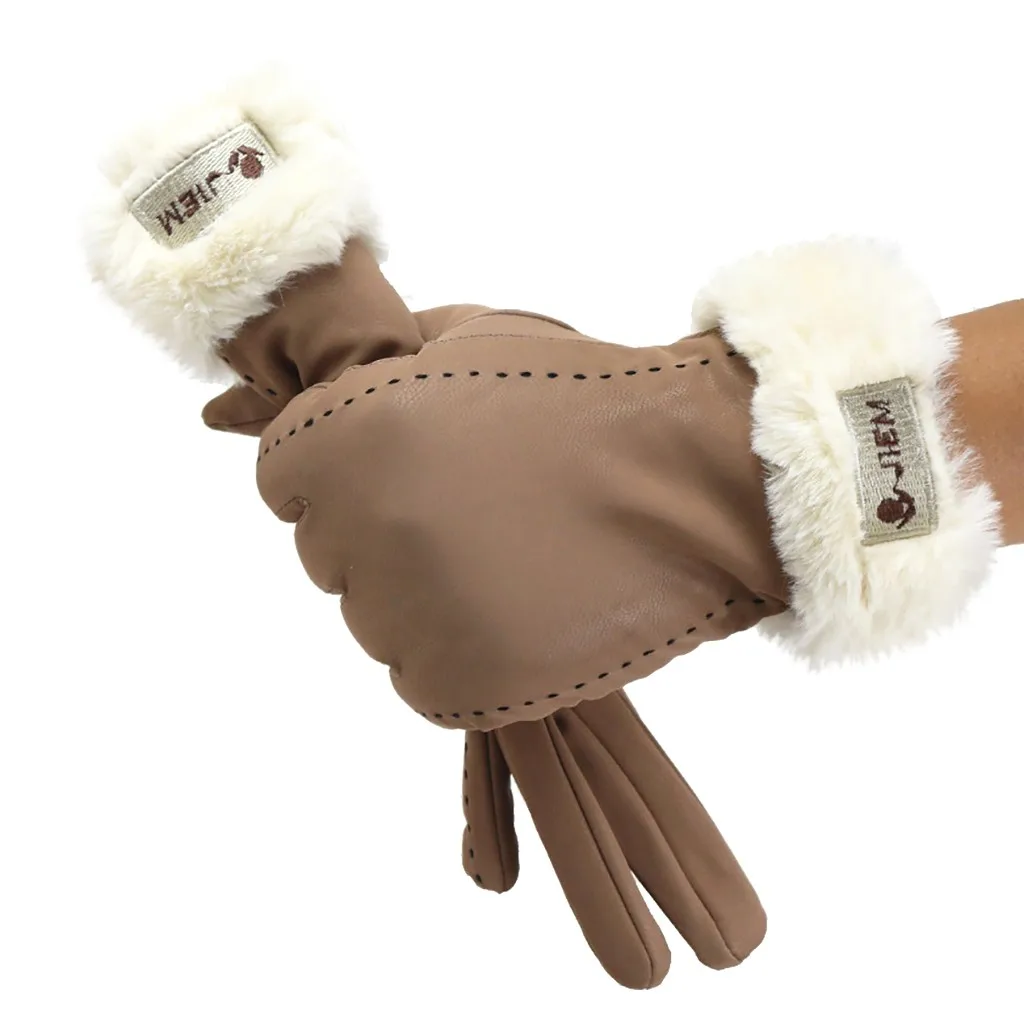 Женские перчатки без пальцев, новые модные женские зимние Нескользящие эластичные перчатки с манжетами, перчатки с мягкой подкладкой, зимние перчатки# YL5