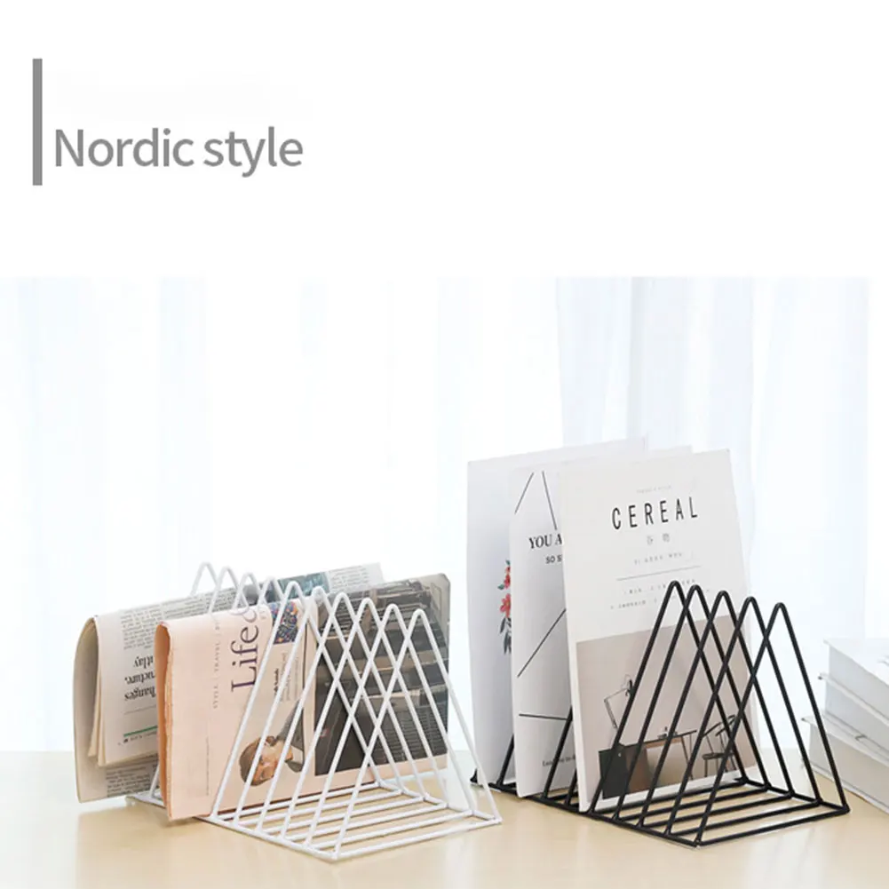 

Nordic Iron Home Office Organizer Newspaper Magazine Storage Rack Desktop File Book Metal Shelf Office Desk Desk Organiser