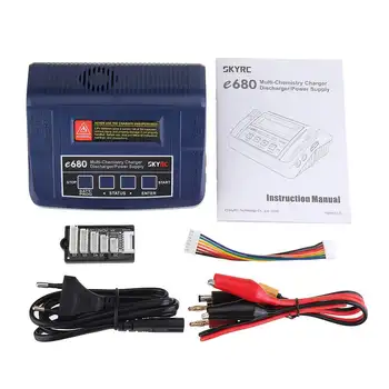 

SKYRC e680 80W 8A Balance Battery Charger AC/DC Discharger Temperature Probe Socket LCD for 1-6S XH Lipo Lilon NiMH NiCd Battery
