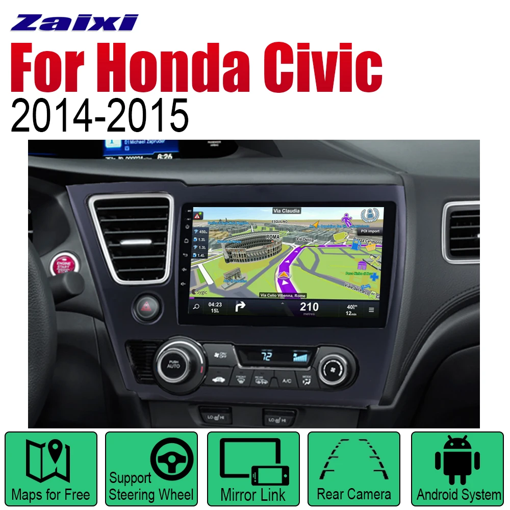 Excellent ZaiXi Android Car GPS Navi for Honda Civic 2014~2015 player Navigation WiFi Bluetooth Mulitmedia system audio stereo EQ 0 Excellent ZaiXi Android Car GPS Navi for Honda Civic 2014~2015 player Navigation WiFi Bluetooth Mulitmedia system audio stereo EQ 0