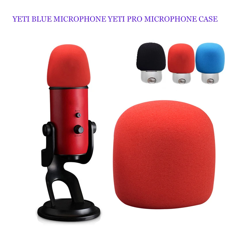 

2020 1PC Dustproof Windproof Microphone Foam Cover Headset Foam Sponge Windscreen Mic Cover Black Soft For Blue Yeti/ Yeti Pro
