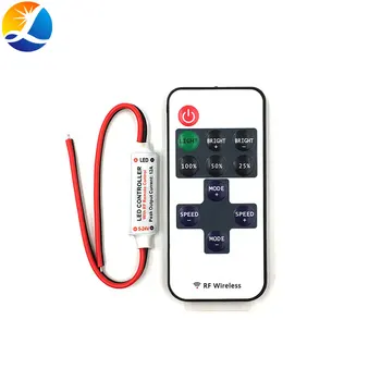 

5-24V Mini RF Wireless LED Controller 5V 12V 24V Dimmer for LED Strip Lamp Bulb Lights Dimming DC Wire Connector Remote Control