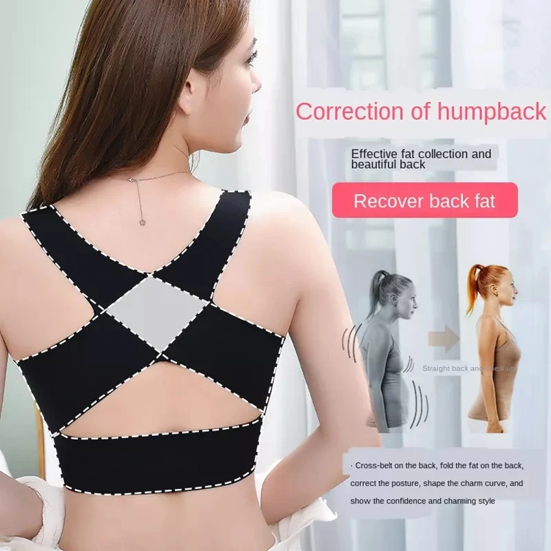 Women Sports Bras Push Up Bra Posture Corrector Bralette Front Closure Female Underwear Cross Back Tops sports bra,womens bras,sports underwear,womens lingerie,women lingerie