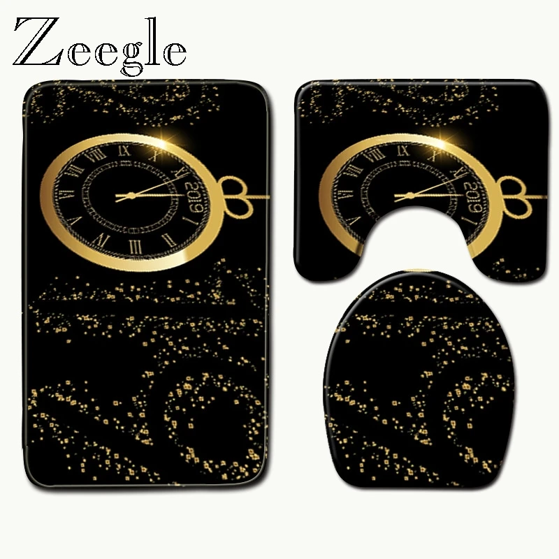 Zeegle 3 шт набор ковров для ванной комнаты 3D печать нескользящий коврик для ванной комнаты напольные коврики для ванной комнаты Декоративные Коврики для унитаза