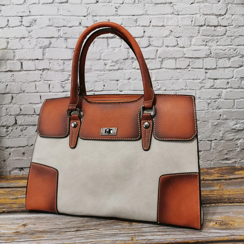 Известный дизайнер для женщин винтажные сумки матовые брендовые сумки из натуральной кожи женская Вместительная женская сумка на плечо кошельки - Цвет: Бежевый