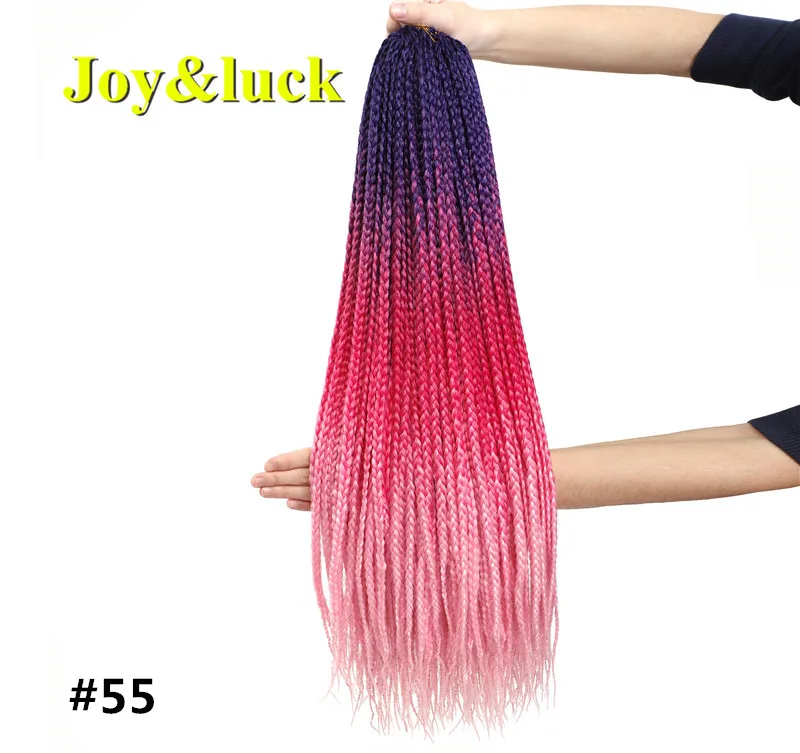 Joy&luck, 24 дюйма, цветная коробка, косички, синтетические плетеные волосы для женщин, вязанные волосы для наращивания, 22 корня