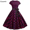 Polka Dot Print Summer Dress Vintage Women 1950s Swing Rockabilly Dress Robe Femme Plus Size Casual Floral Office Party Vestidos ► Photo 3/6