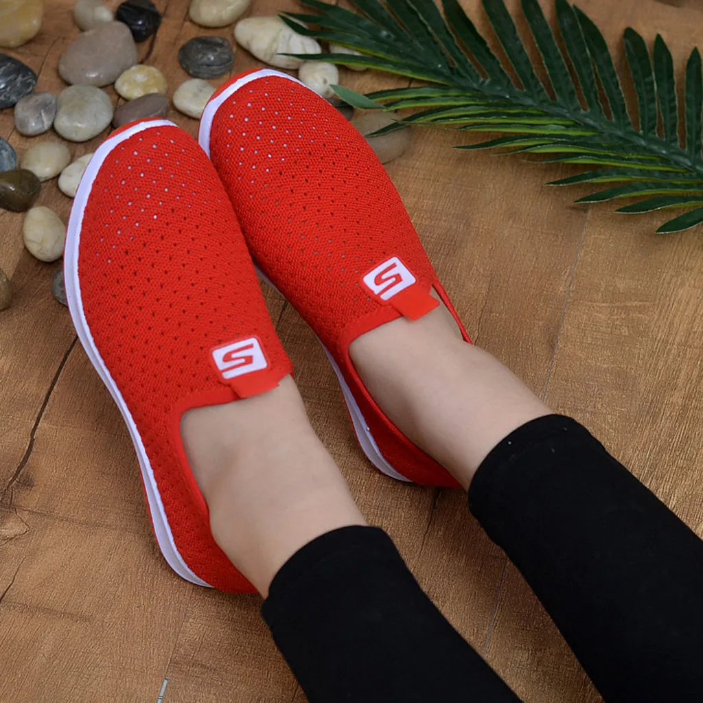 

Sneakers 2019 Fashion Adult Shoes Casual Outdoor Mesh Travel Breathable Running Shoes Slip-On Zapatillas Hombre Deportiva L730