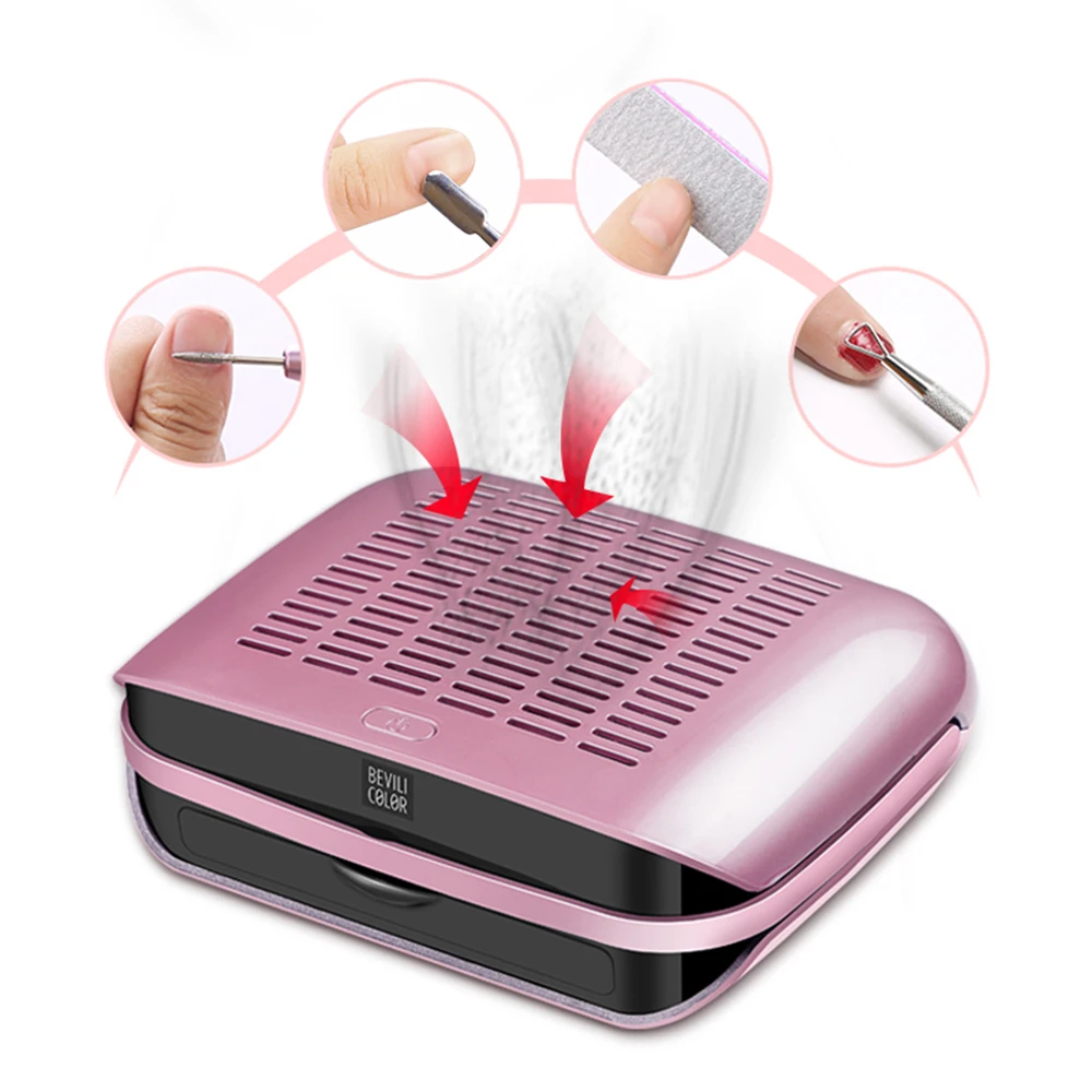 

68W 6000RPM Nail Vacuum Cleaner Nail Suction Dust Collector Machine Nail Drill Art Dust Suction with UV LED Lamp Nail Tool