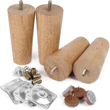 

4 Pieces Of 4.7 Inch M8 Bolt Oak Taper Replacement Sofa Bench Coffee Table Cabinet Leg Solid Wood Furniture Leg Set