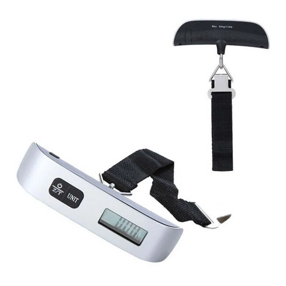 50kg/110lb Digital Electronic Luggage Scale Luggage Scales Portable Hanging Suitcase Scale Handled Travel Bag Weighting Balance 2