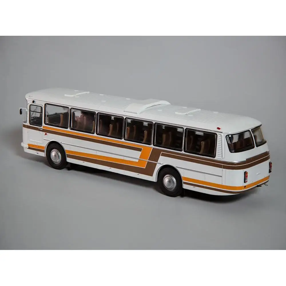 Масштабная модель 699Р белый, с цветными полосами 1:43 Classicbus автобус игрушка ретро советский