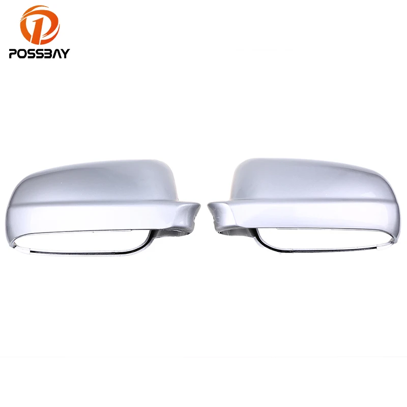 POSSBAY Car Rearview Mirror Covers for VW Golf R32 GTI Rabbit 2004 Door Side Wing Silver Cover Rear View Caps | Автомобили и