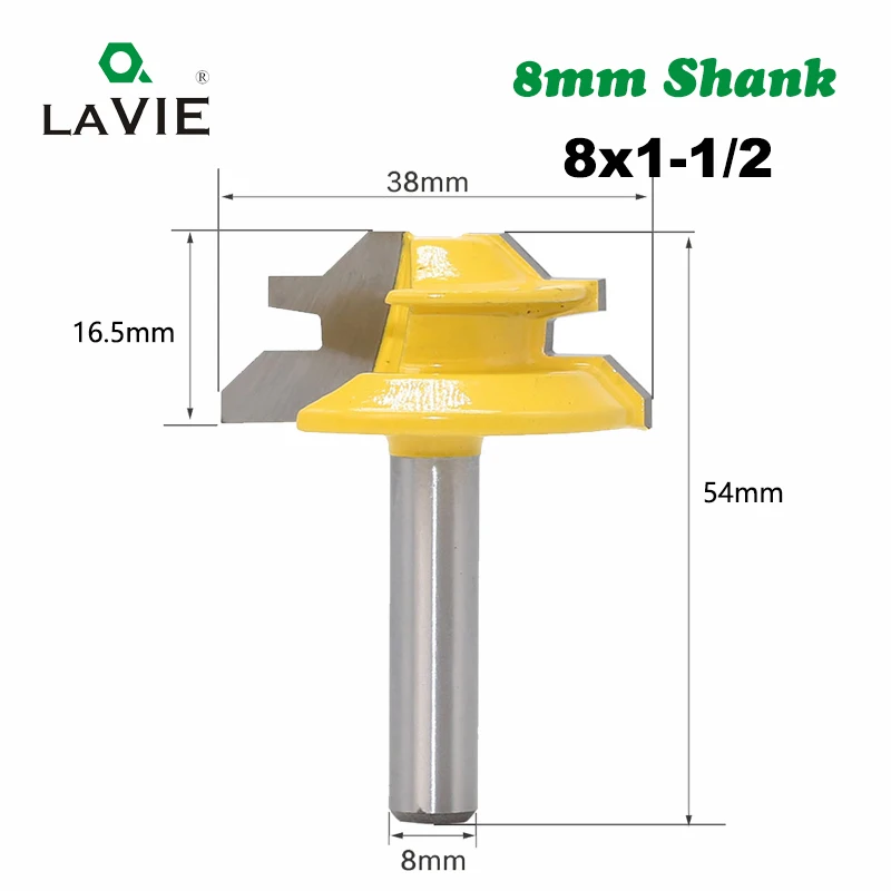 LA VIE 1 шт. 8 мм хвостовик 45 градусов маленький замок торцевая фреза врезной Шипованный нож 3/" Стоковая деревообрабатывающая твердосплавная Концевая фреза MC02011