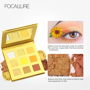 

FOCALLURE Eyeshadow Palette Cosmetics Make Up 9 Colors Nude Matte Summer Makeup Glitter Shadow Palette