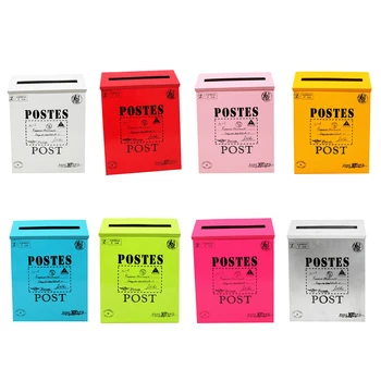 

Waterproof Outdoor Metal Post Box Letter Mailbox Wall Mounted - Door Mailbox Cover Vintage Storage Mount Postbox Wall Decor