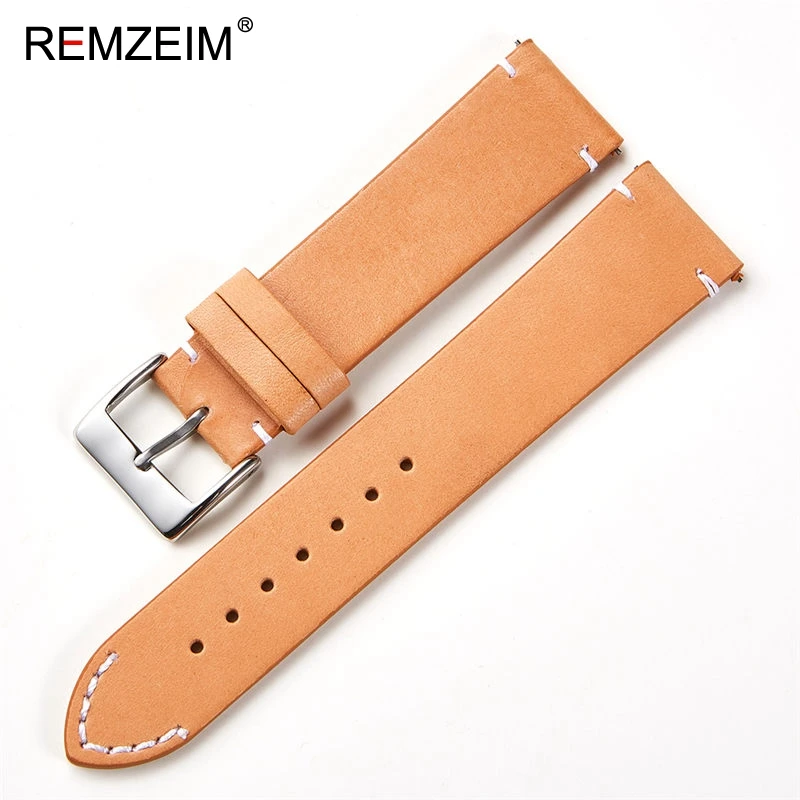 Premium Calfskin Leather Quick Release Watchband Strap - Elegant Wrist Accessory