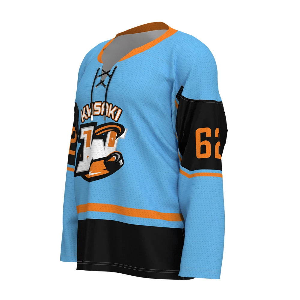 Кавасаки на заказ США хоккейная рубашка Джерси с веревкой Мужская сублимационная печать размера плюс Молодежные спортивные хоккейные майки командная одежда