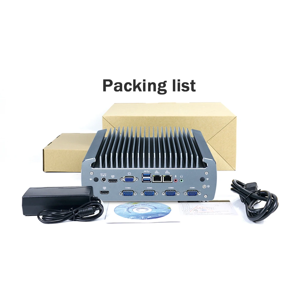 Мини ПК Yanling 8 го поколения промышленный безвентиляторный Win 10 Intel i7 i5 i3 dual Lans 2 DDR4 ram