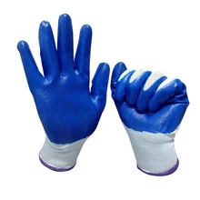 12 пар/компл. нейлоновые рабочие перчатки 13 иглы латексным покрытием анти-скольжения Безопасность Защита белый перчатки сеткой синий