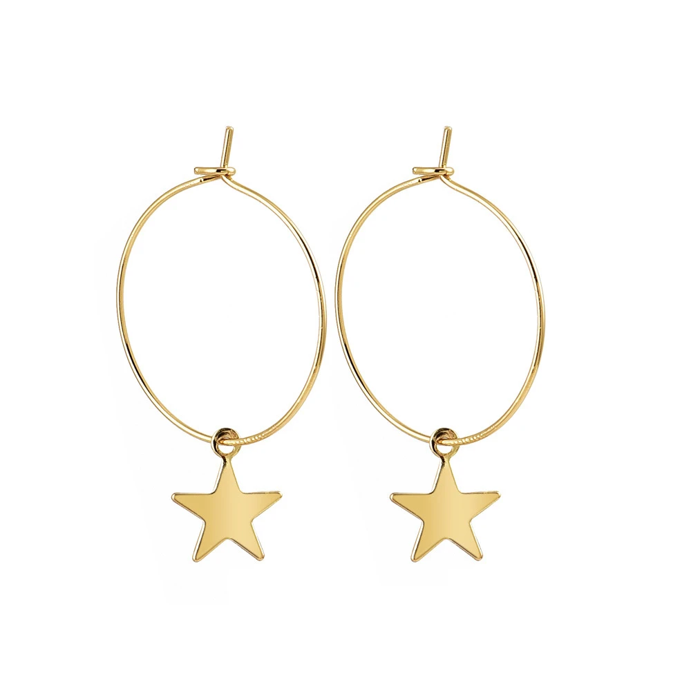 Dawery Personality Simple Pentagram Earrings Female Metal Star Stud Earrings for Women Girl Jewelry 