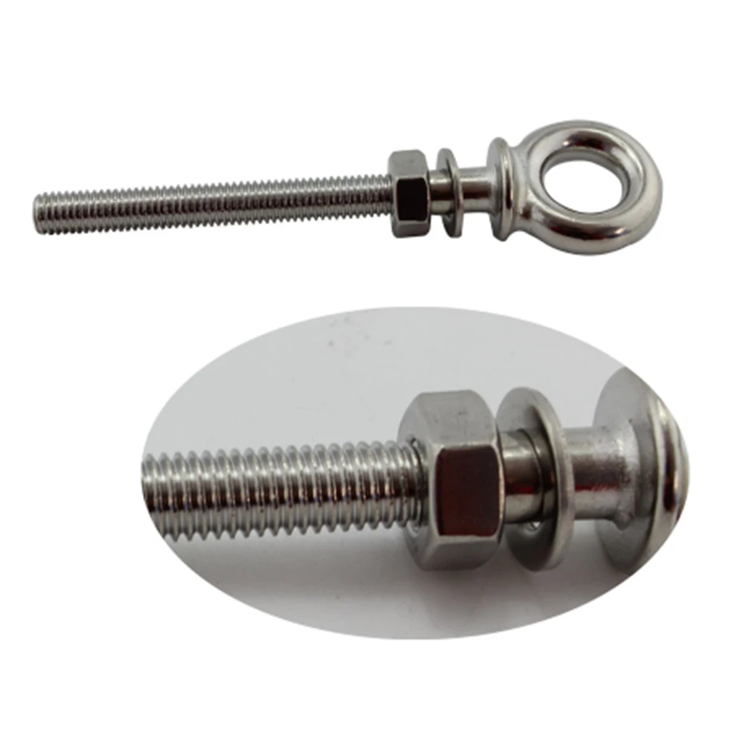 

1 Pcs M10 x 100mm Marine Grade Stainless Steel Lifting Eye Bolt Nut Long Shank