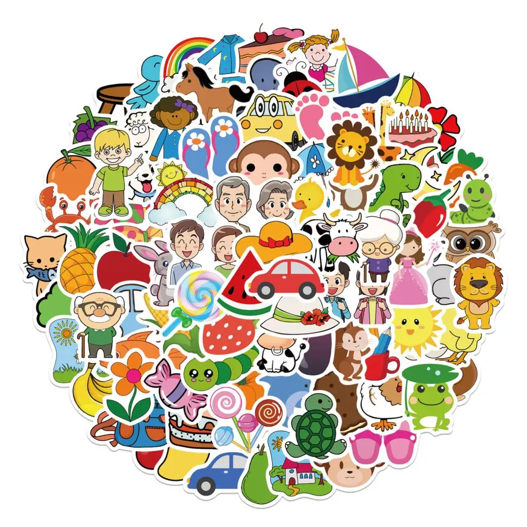 50PCS Cartoon Cute Colorful Waterproof Stickers Vinyl Stickers for