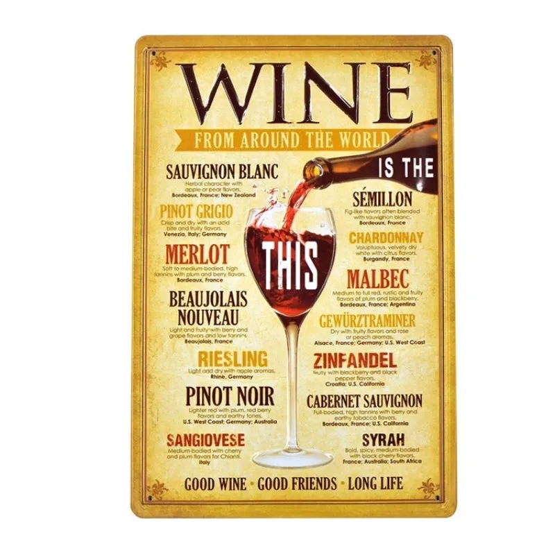 

3D Wine Classic Style Tin Sign Art Painting Bar Pub Garage Hotel House Wall Decor Retro Metal Poster