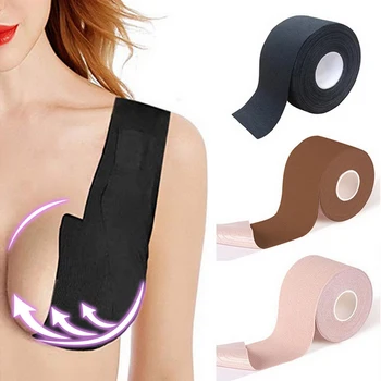 

2020 Hot Body Invisible Bra Women Nipple Cover DIY Breast Lift Tape Push Up Sticky Bra Lift Up Boob Tape Beige Black Bralette