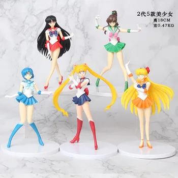 

5 Pcs 1 Pcs 7" Anime ONE PIECE Sailor Moon Mizuno Ami Hino Rei Kino Makoto Minako Aino Venus GK Opp Action Figure Model Toy Y111