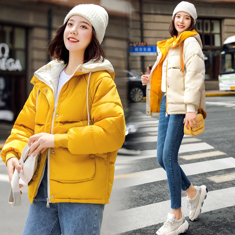 

Korean Women Winter Jacket Women Coat Hooded Thick Warm Parkas Outerwear White Jacket Plus Size XXL Female Coat Puffer Jacket