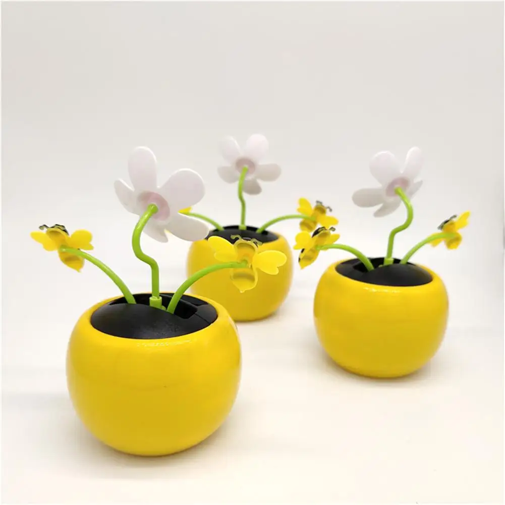 

New Solar Powered Flip Flap Dancing Bee Flower Can Swing Automatically By Sunlight For Decor Dancing Flower Toy Gift Fashion