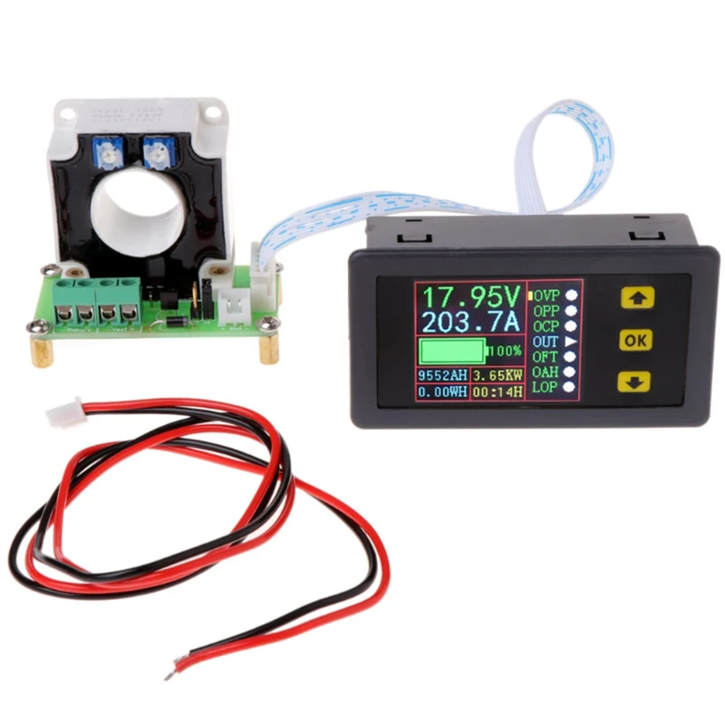 

Digital Multimeter Dc 0-90V 0-100A Voltmeter Ammeter Power Monitor W Hall Sensor Multifunctional Bidirectional Meter