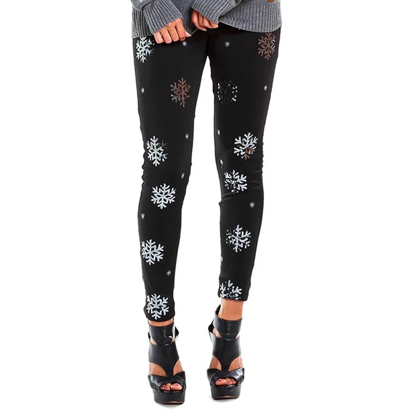 Christmas Legging Pants Womens Winter Skinny Elastic High Waist Leggings Female Printed Casual Slim Fitness Leggin Pants