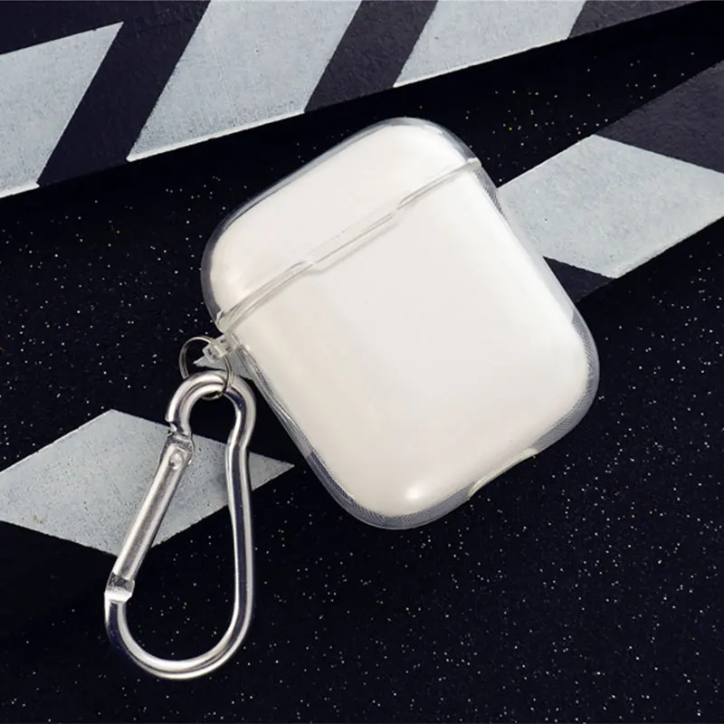 Прозрачный мягкий силиконовый чехол для Airpods беспроводные наушники TPU для Apple Air Pods 2 Наушники коробка анти-шок Защитная крышка - Цвет: Clear