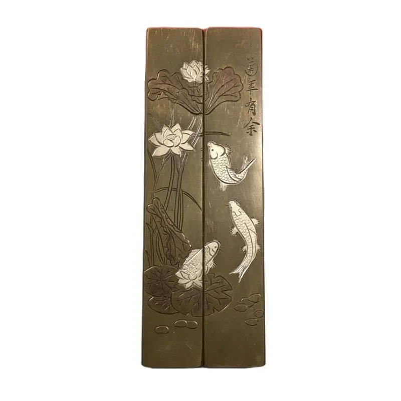 

Chinese Old Beijing Brass Carving Lotus Paperweight