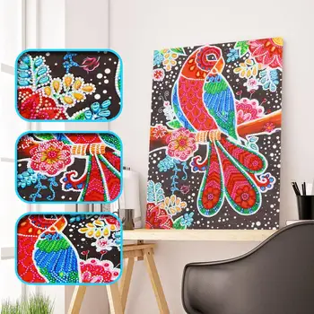 

30x40cm Colorful parrot diamond painting 5D handcraft pictures art home Artistic unique shape diamond drills in 30x40cm
