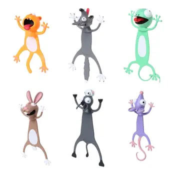 

3D Stereo Cartoon Lovely Animal Bookmark Cat Rabbit Funny Student Kids Gift N0HC
