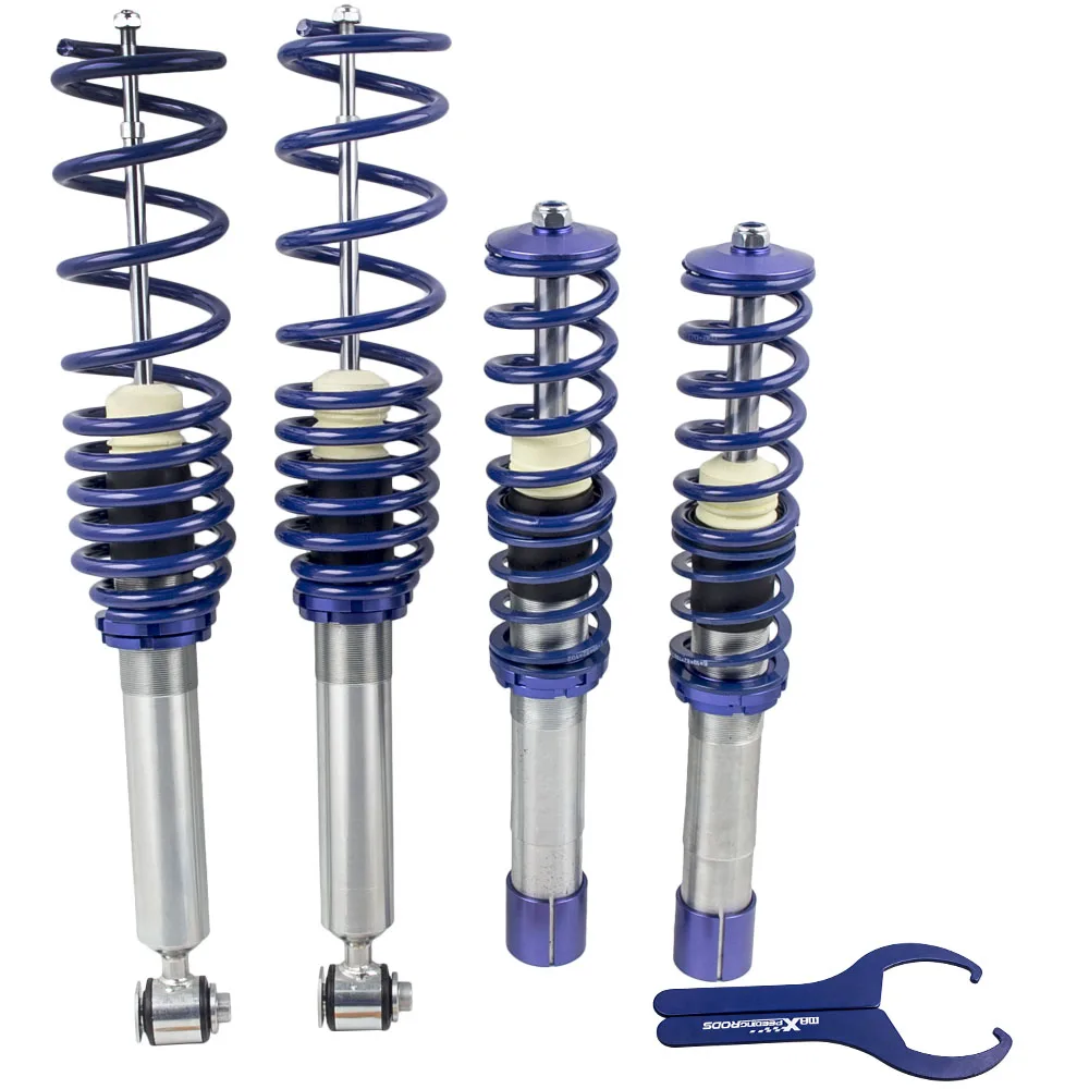 

4pcs Adjustable Coilover Spring Kit For 97-03 BMW E39 5-SERIES Sedan Lowering Shocks Struts Blue for 520 530 540 528 95-03