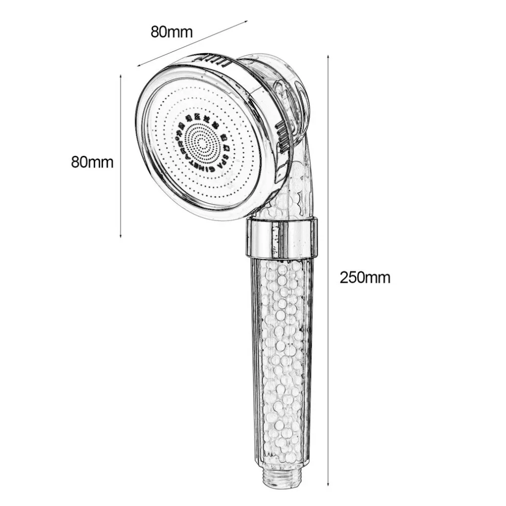 3 функции Регулируемая насадка для душа Ванная комната высокого давления экономии воды Анионный фильтр спа насадка Душевая Головка s