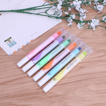 

6 Pcs Watercolor Gel Pen Cute Highlighter Solid Accent Ink Maker Smooth Writing