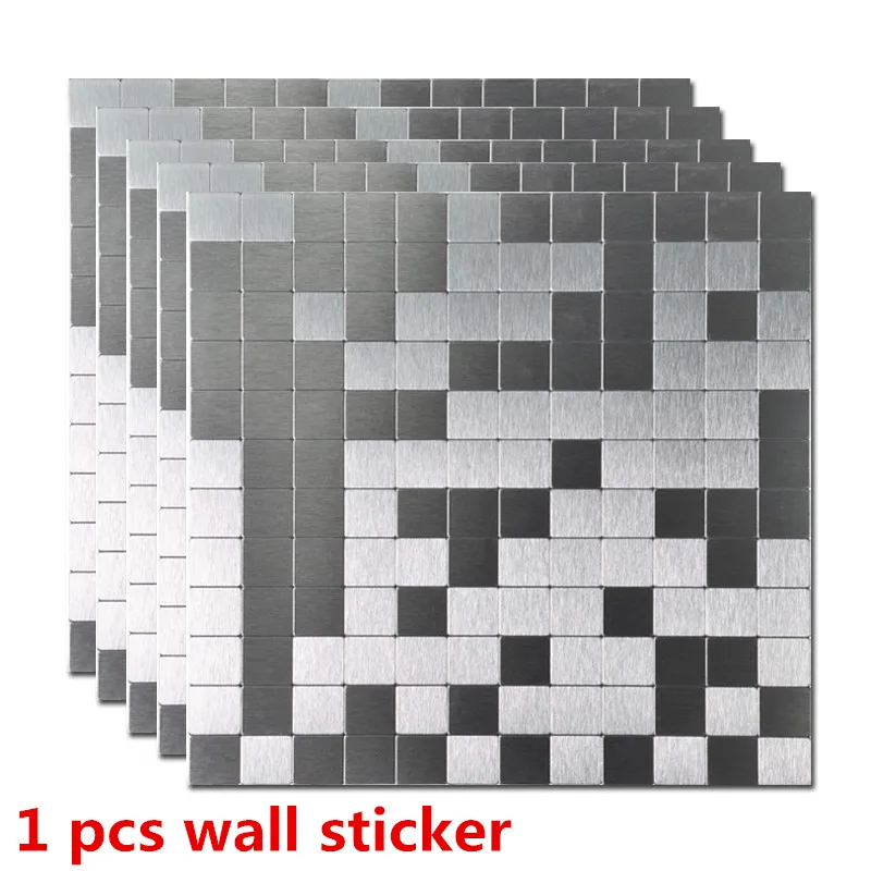 

1/5PCS Self-Adhesive Metal Backsplash Peel Mosaic Wall Sticker Tile for Kitchen Living Room Bathroom Wall Art Home Decor 30*30cm