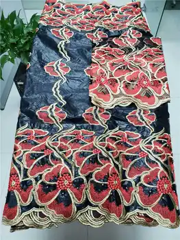 

hot sales Gezner African Bazin riche lace with beads fabric with scarf for Woman Evening Party Dresses free shipping