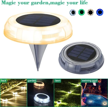 

Solar Deck Lights Driveway Dock LED Light Solar Powered Outdoor Waterproof Road Markers for Step Sidewalk Stair Garden Ground