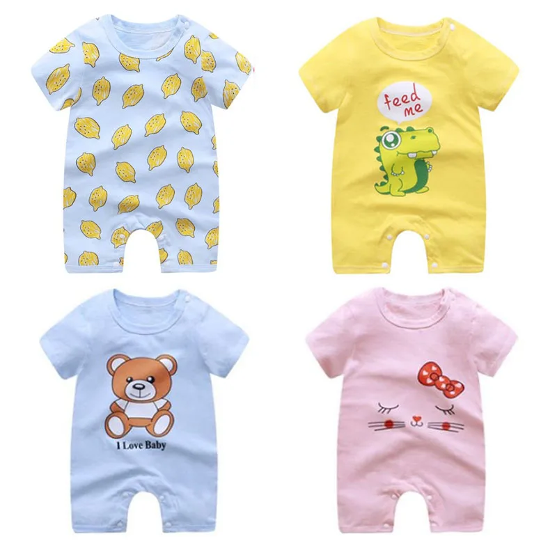 Летний комбинезон для мальчиков и девочек одежда новорожденных маленьких