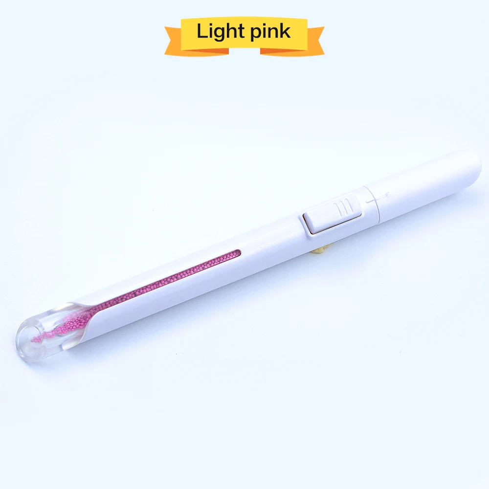 0,8 1,0 1,2 мм металлические бусины, аксессуары для ногтей, поляризационные ручки для дизайна ногтей, Стальные Бусины, инструменты для маникюра, 4 цвета - Цвет: light pink  1.2mm
