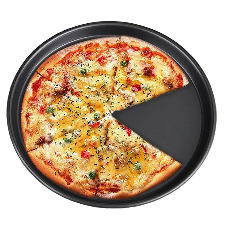 Non-Stick Pizza Pan Single Wheel Cut Bakeware Plate Round Deep Dish Pan Tray Mold Baking Tools