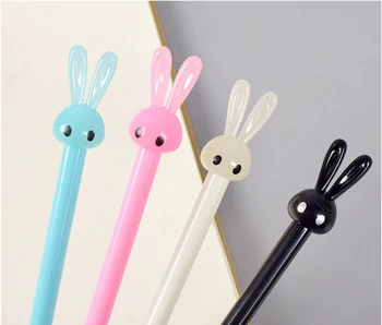 

Cartoon Stationery Rabbit Gel Pen Cute Long Ears Rabbit Signature Pen Wholesale 100pcs/ Lot 0.5MM Students Office Supplies GP211